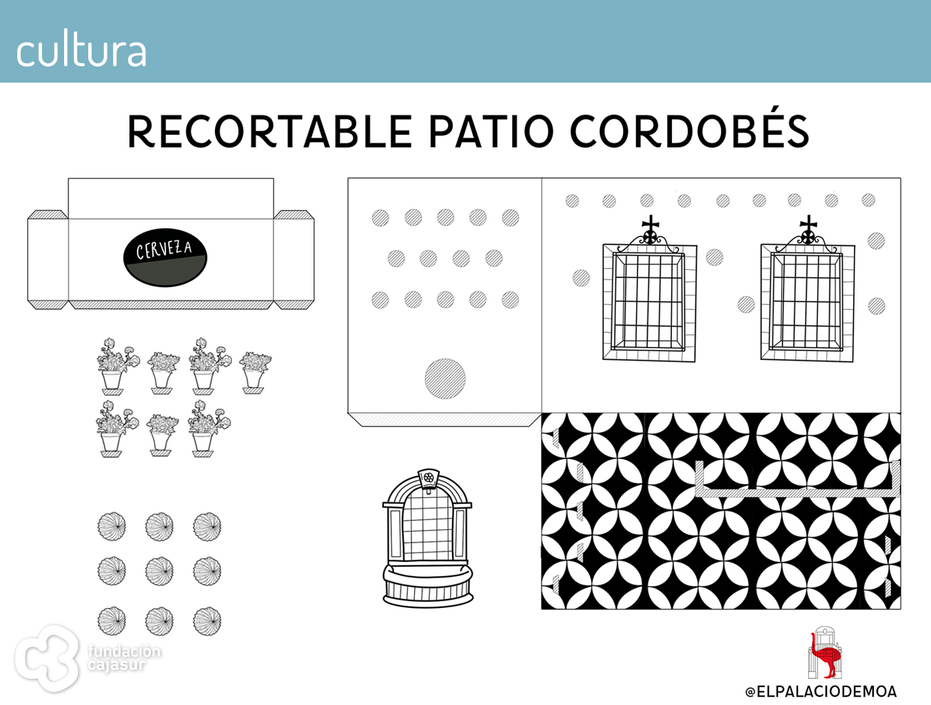 recortable patio cordobés